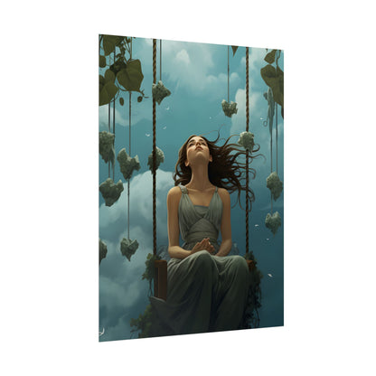 Person at Desk with Laptop: Digital Artwork - Poster