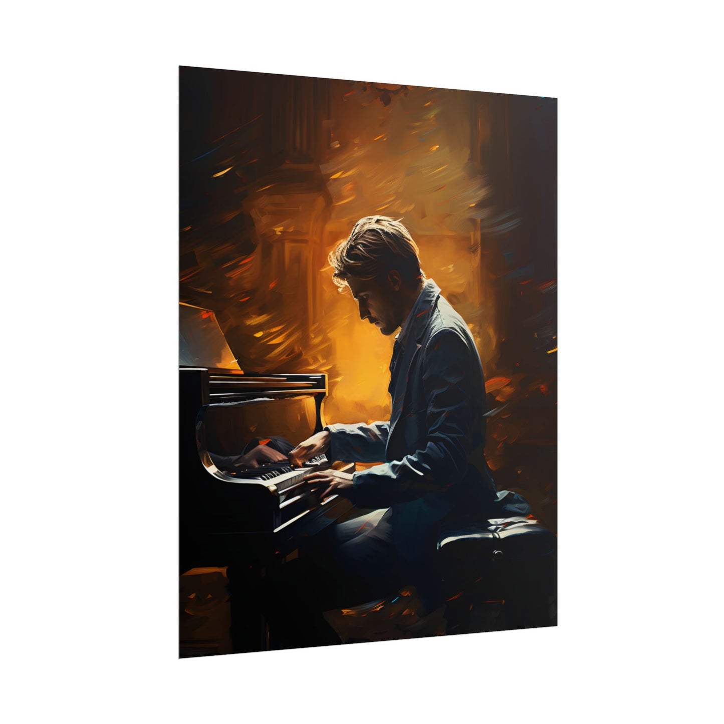Mysterious Piano Portrait: A Dramatic Musical Masterpiece - Poster