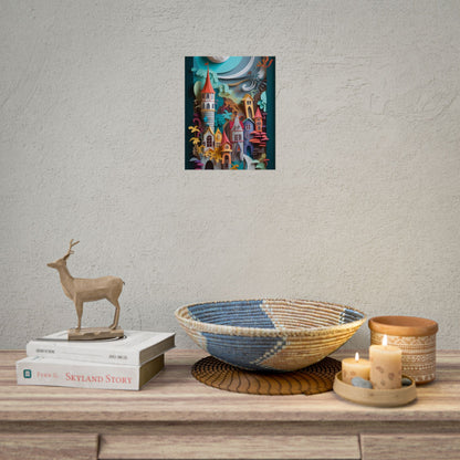 Eye-Catching European Landscape: Paper Quilling Artwork - Poster