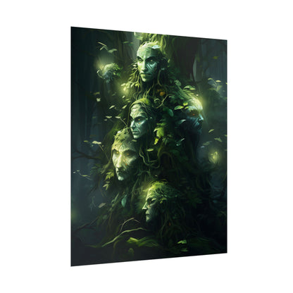 Mystical Morning Guardians: Ancient Forest Spirits - Poster