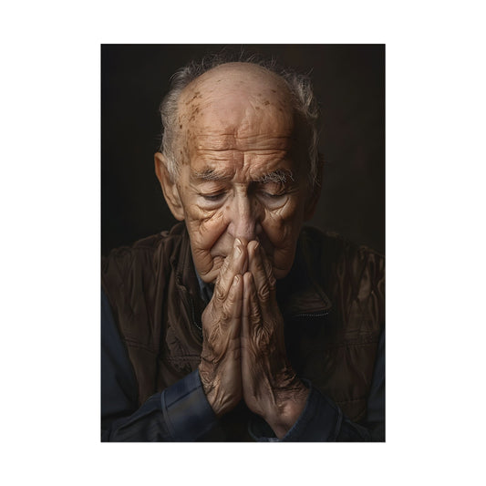 A Moment in Time: Gentle Aged Man in Formal Contemplation - Poster