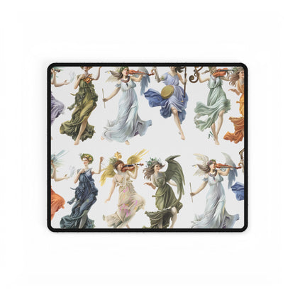 Ethereal Greek Goddesses: Classical Artwork featuring Nine Unique Deities - Desk Mat