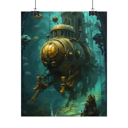Underwater Steampunk Adventure: A Hero's Quest for Discovery - Poster