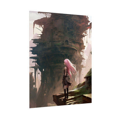 Detailed Anime Bird's Eye View: Flight Mode - Poster