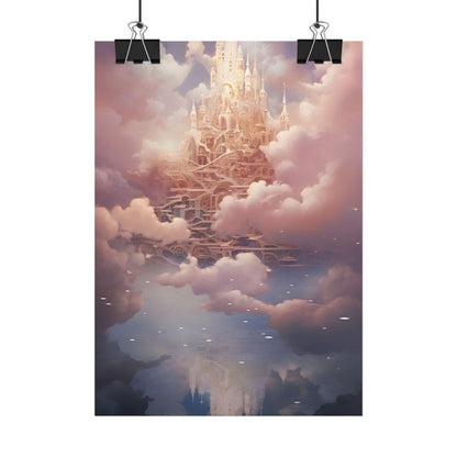 Celestial Fantasy Floating City: Digital Artwork - Poster