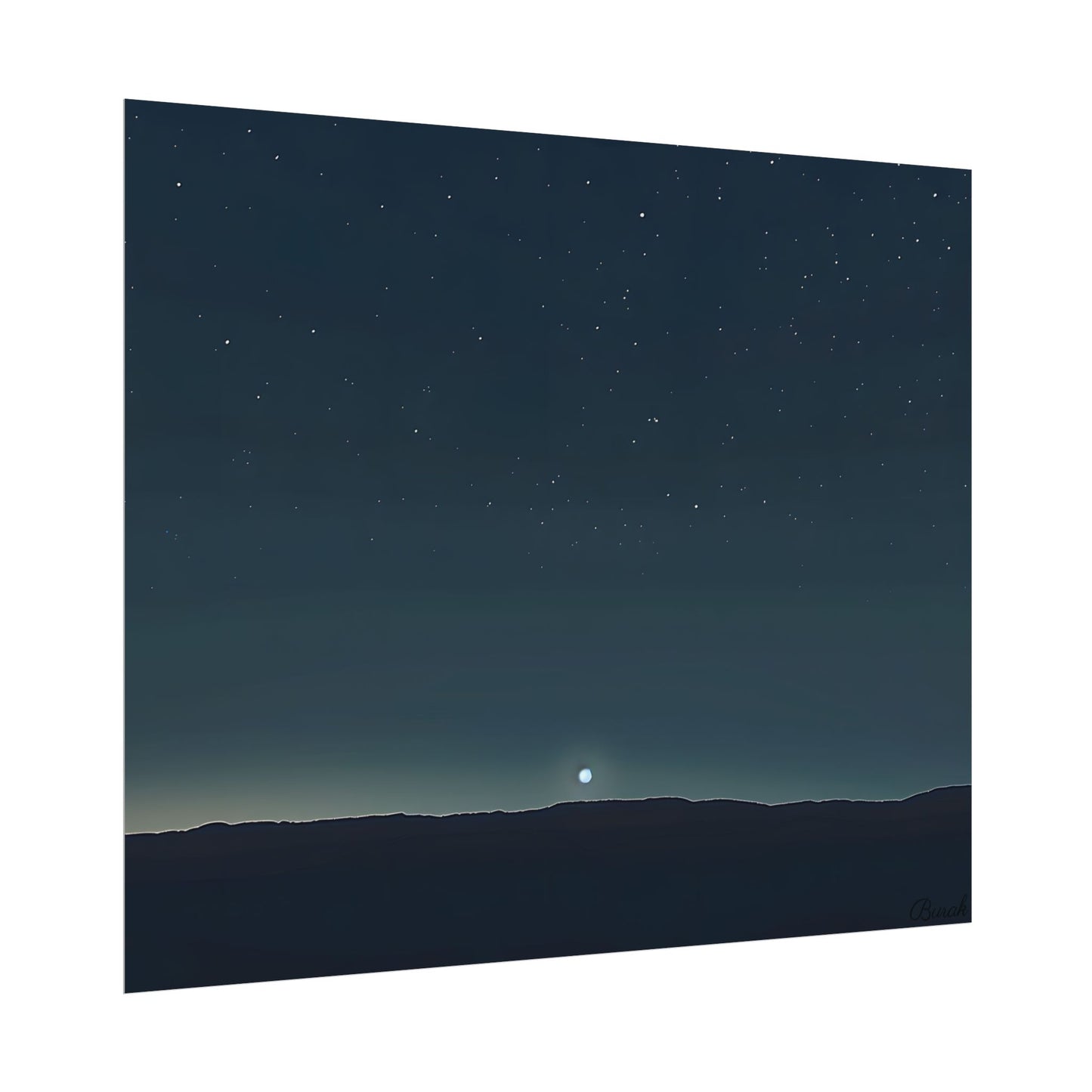 Minimalist Night Sky: Celestial Artwork with Stars and Palette - Poster