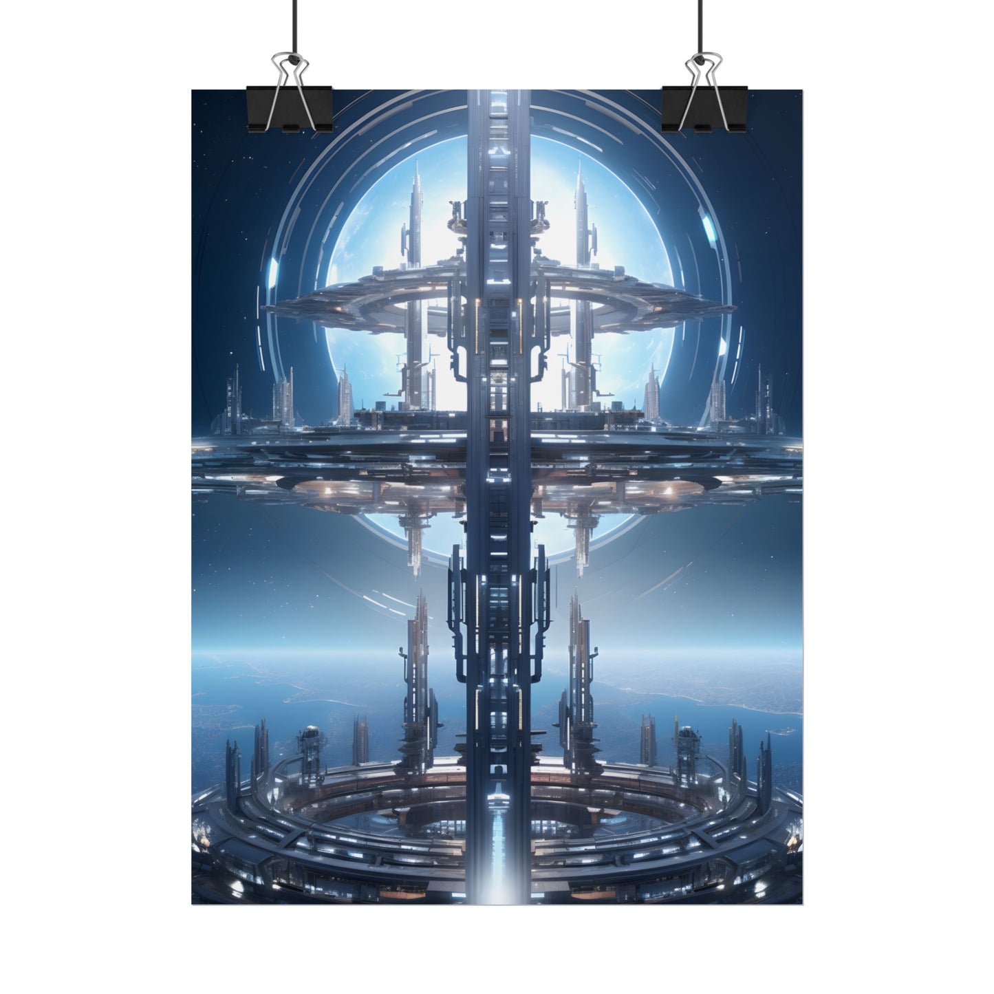 Massive Orbital Space Station: Detailed Artwork - Poster