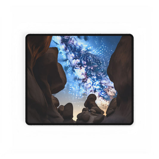 Stargazing Night Sky: Celestial Beauty of the Universe - Desk Mat