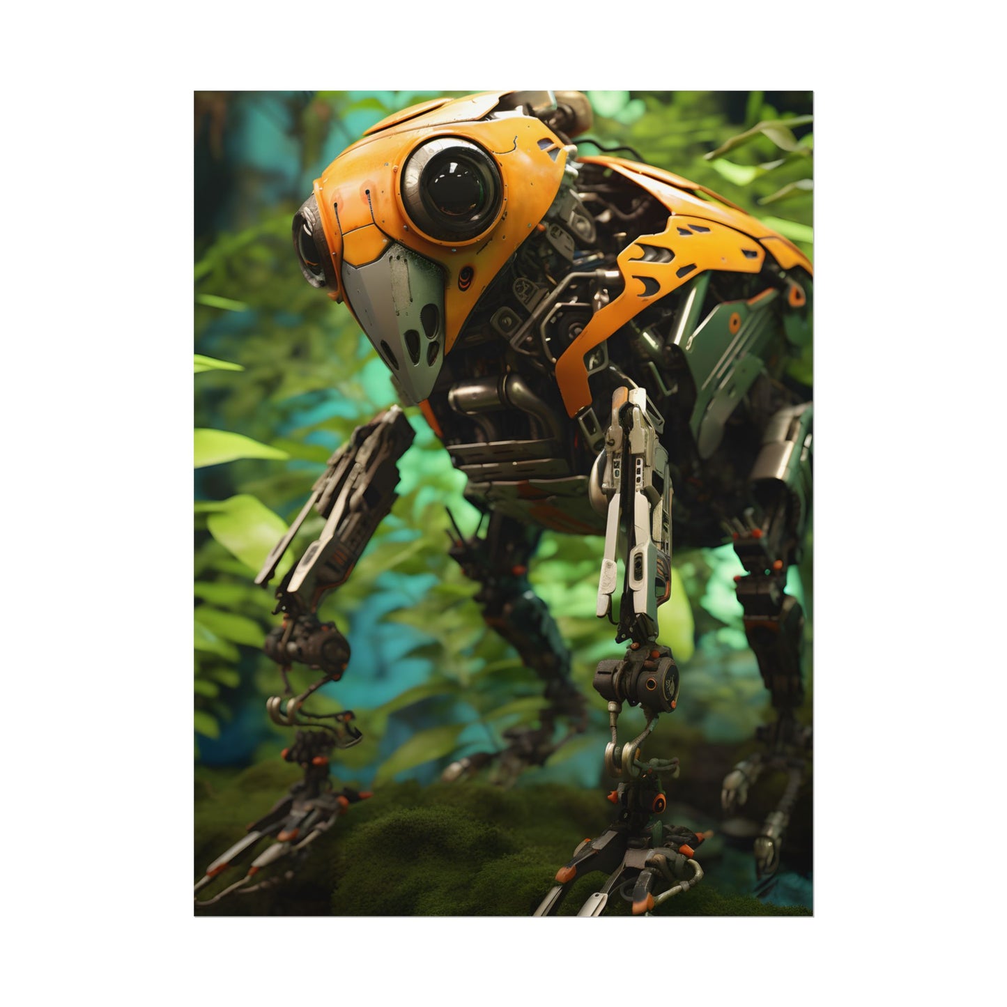 Robotic Wildlife Sanctuary: AI-Operated Guardian in Bloom - Poster