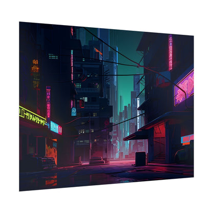 Nightfall in Neo-City: A Melancholic Cyberpunk Scene - Poster