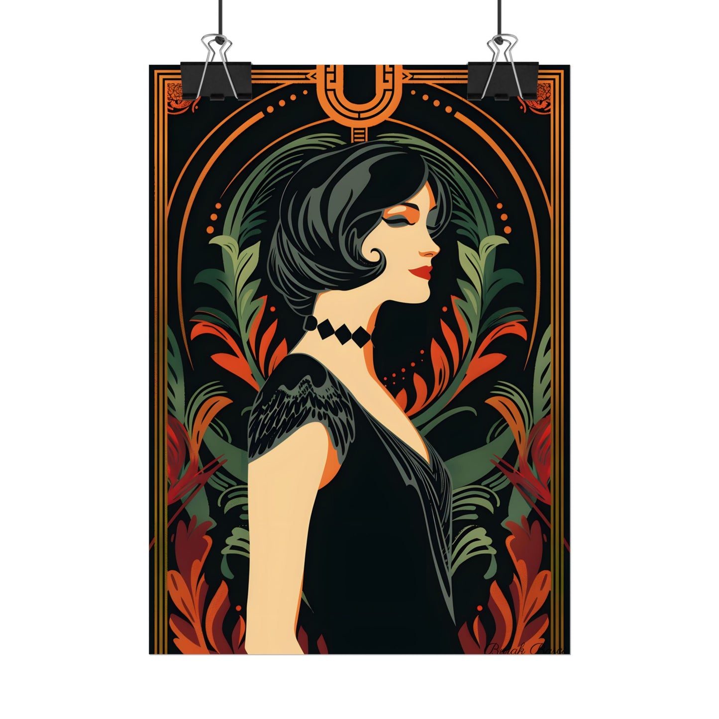 Elegant Vintage Poster: A Woman's Enchanting Presence - Poster