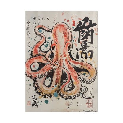 Traditional Japanese Octopus Artwork: Ukiyo-e Print - Poster