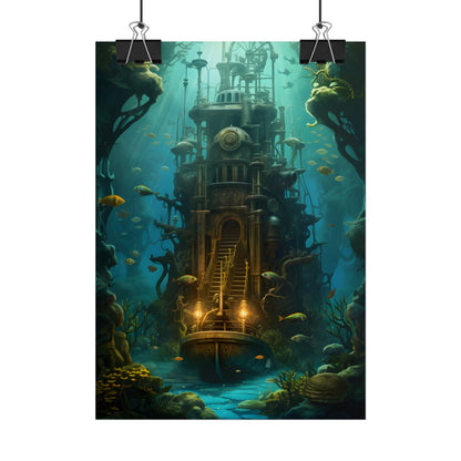 Steampunk Undersea Odyssey: A Journey on the Nautilus - Poster