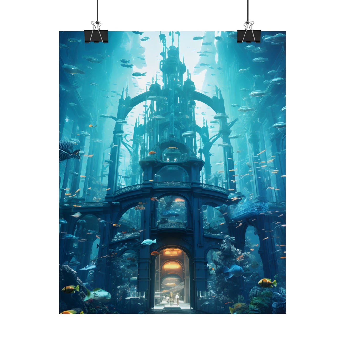 Futuristic Underwater City: Submerged Metropol Artwork - Poster