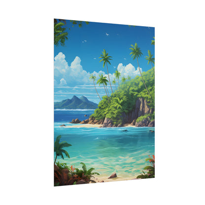 Tranquil Tropical Paradise: Calming Island Scene Art - Poster