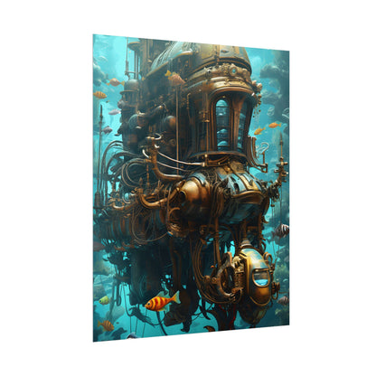 Steampunk Oceanic Adventure: A Crew's Journey Through Time - Poster