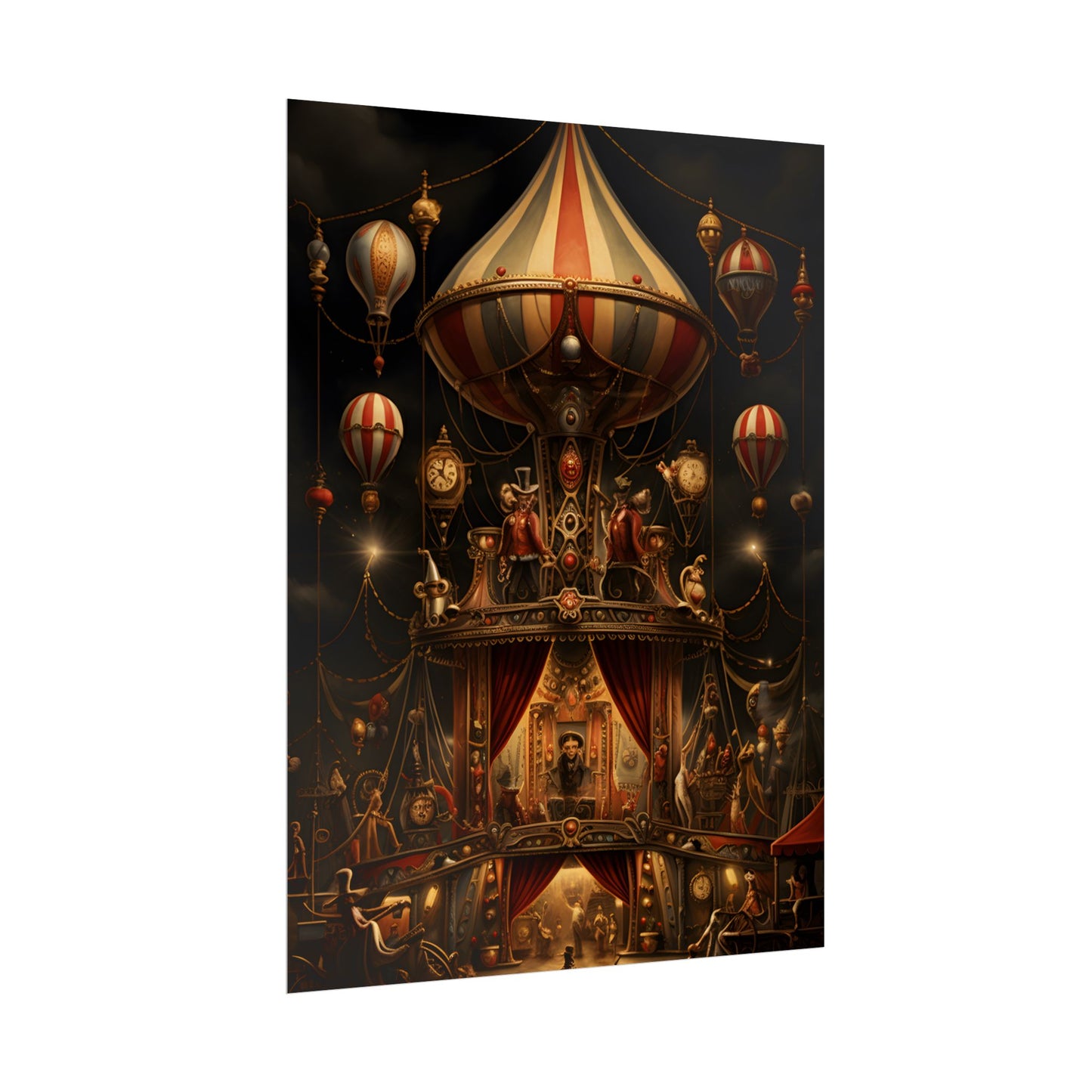 Whimsical Clockwork Circus: A Fantastical Artwork - Poster