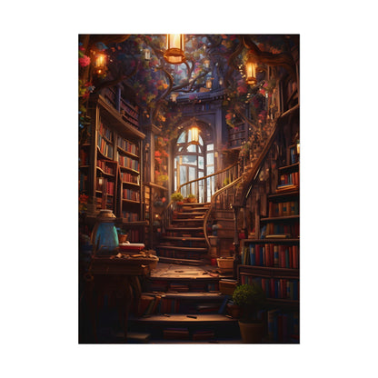 Whimsical Bookshop: Enchanting Magical Artwork - Poster