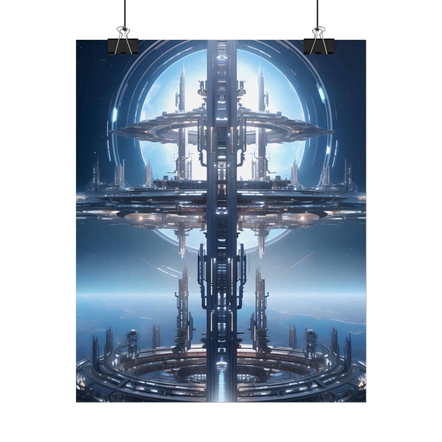 Massive Orbital Space Station: Detailed Artwork - Poster