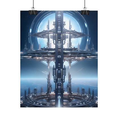 Massive Orbital Space Station: Detailed Artwork - Poster