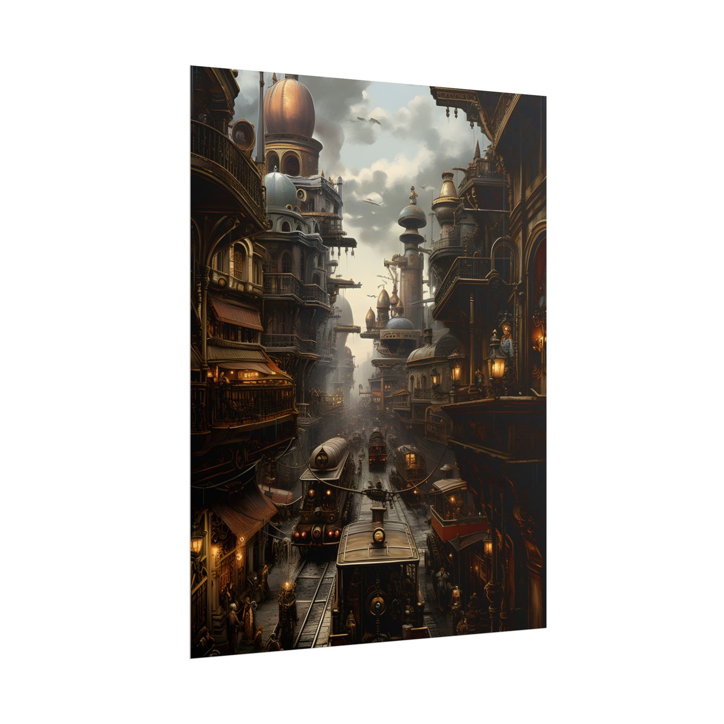 Steampunk Cityscape: Industrial Marvel Artwork - Poster