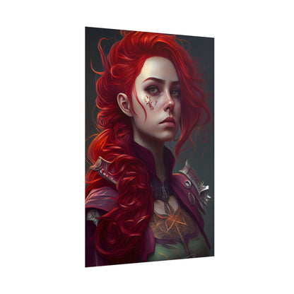 Realistic Red Hair Portrait: Soft Light Artwork - Poster