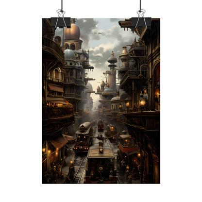 Steampunk Cityscape: Industrial Marvel Artwork - Poster