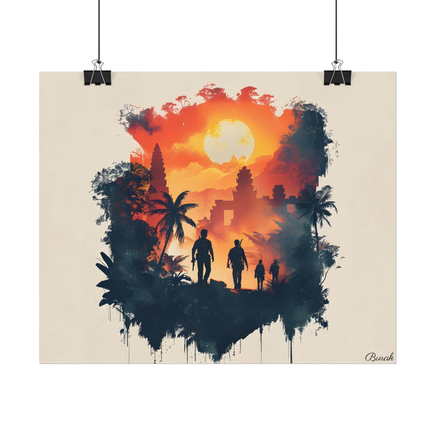 Nathan Drake's Adventure: Minimalist Illustration - Poster