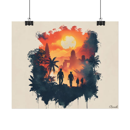 Nathan Drake's Adventure: Minimalist Illustration - Poster