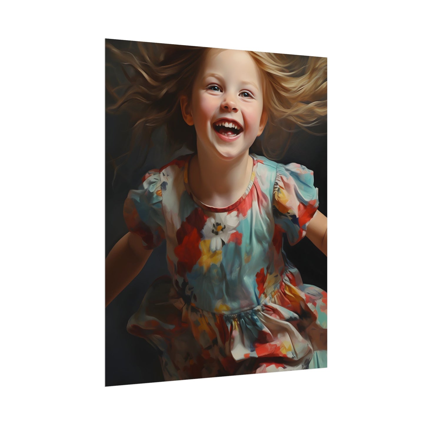Childhood Innocence Portrait: Intimate Young Boy Artwork - Poster