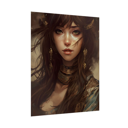 Enchanting Brunette Portrait: Gentle Beauty - Poster