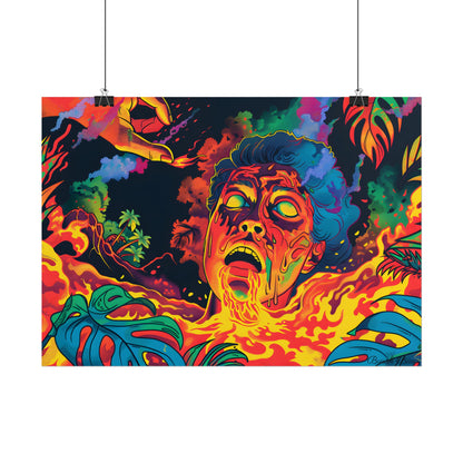 Whimsical Reading Moment: Cartoonish Illustration - Poster