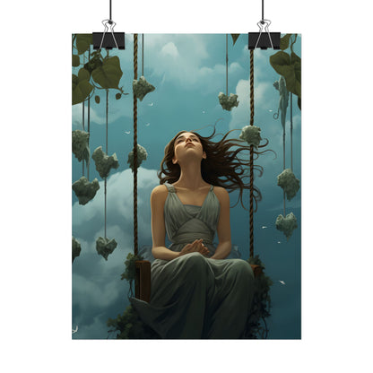 Person at Desk with Laptop: Digital Artwork - Poster
