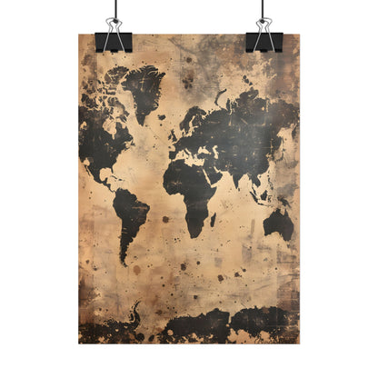Timeless World Map: Elegant Artwork - Poster