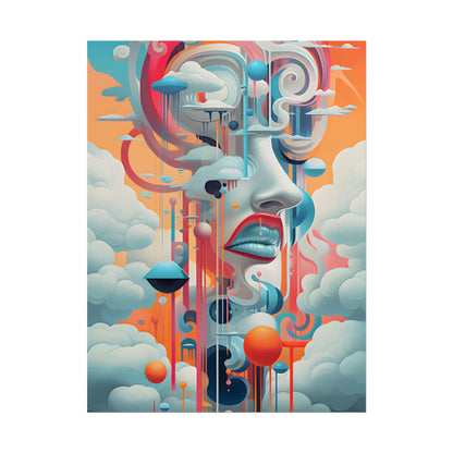 Abstract Digital Art: Dynamic Geometric Dreamspace - Poster