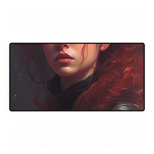 Redhead Formal Portrait: Elegant Artwork - Desk Mat
