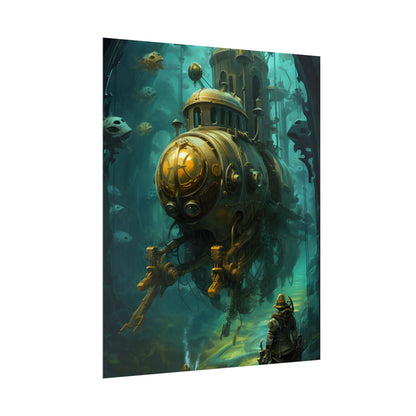 Underwater Steampunk Adventure: A Hero's Quest for Discovery - Poster
