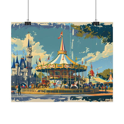 Vintage Disney Nostalgia: Retro Attraction Poster Art - Poster