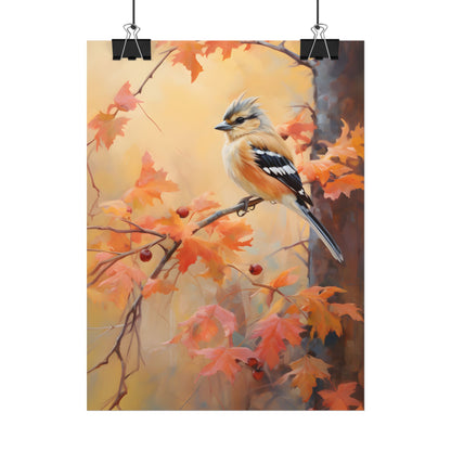 Vibrant Autumn Oak: Realistic Oil Painting - Poster
