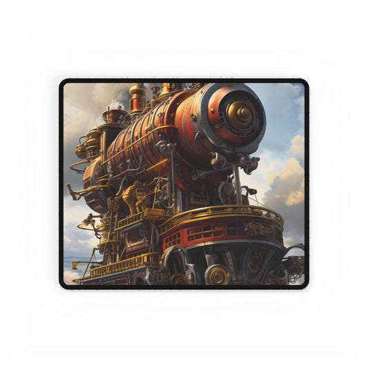 Steampunk Sky-Liner Thrill: Dynamic Race Artwork - Desk Mat
