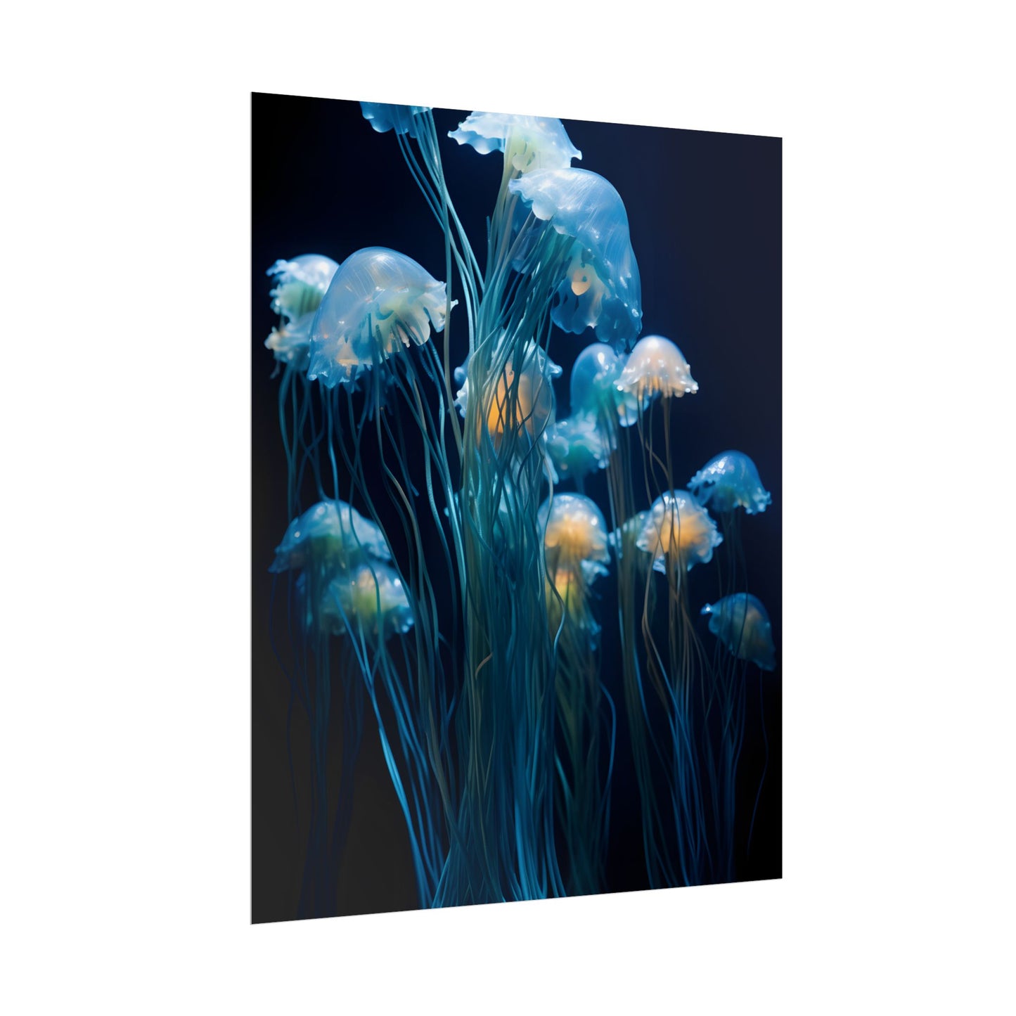 Bioluminescent Oceanic Ballet: Dancer's Magical Night Performance - Poster