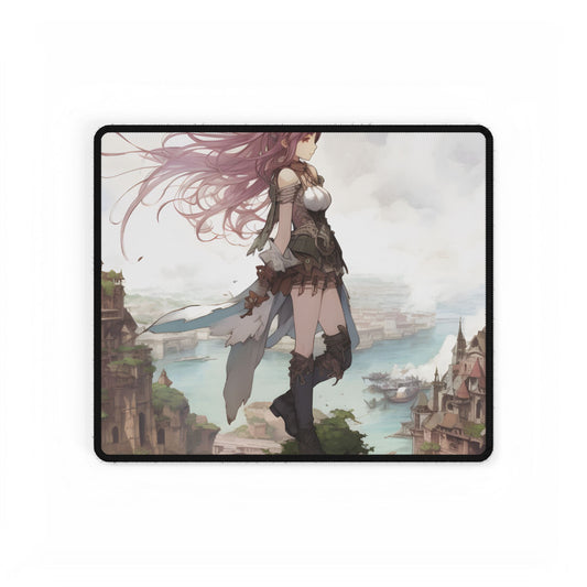 Dramatic Anime Fe: Action-Packed Birds Eye View - Desk Mat