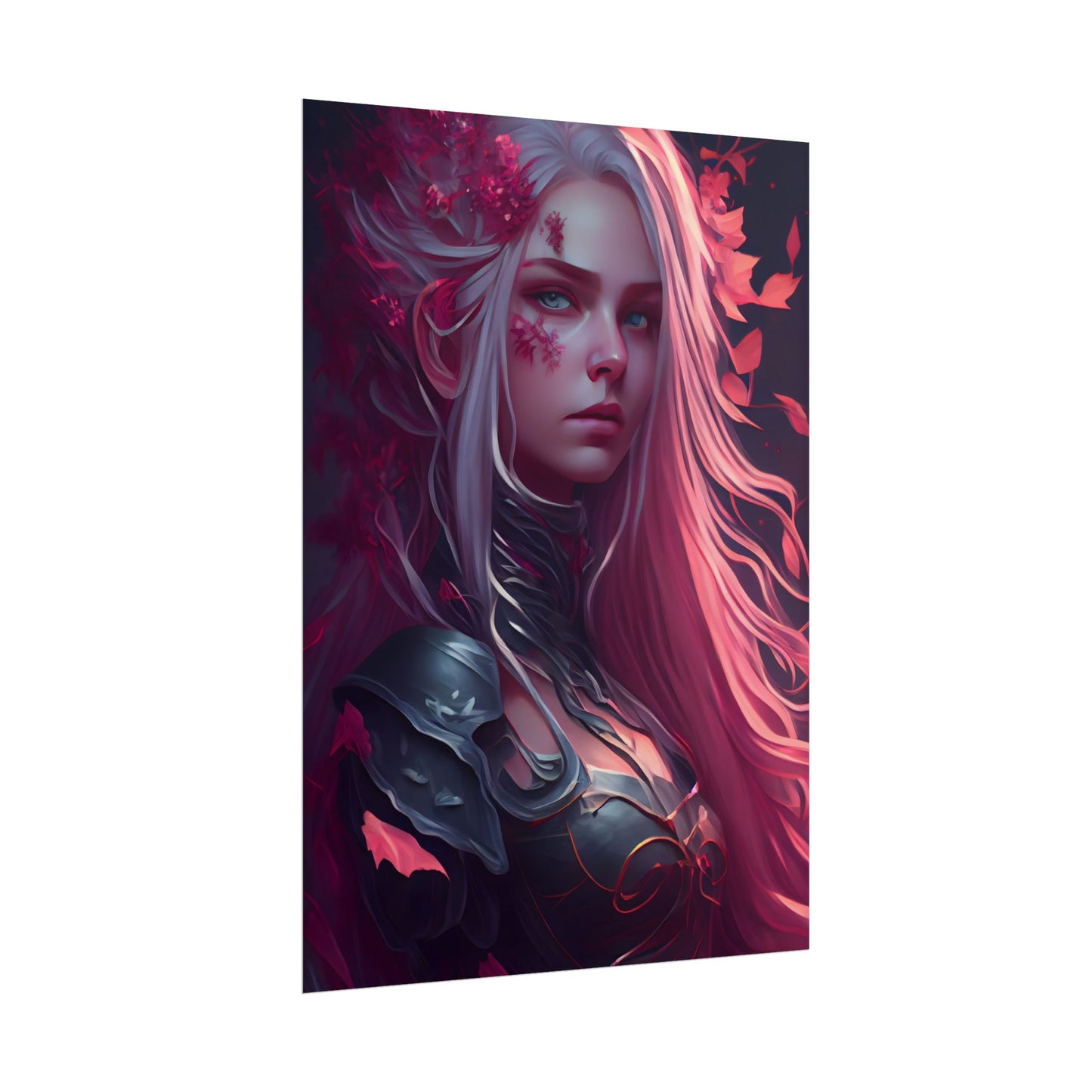 Astonishing Female Portrait with Pink Hair: Artistic Vision - Poster