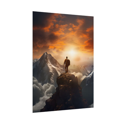 Epic Mountain Sunrise: Majestic Summit Artwork - Poster