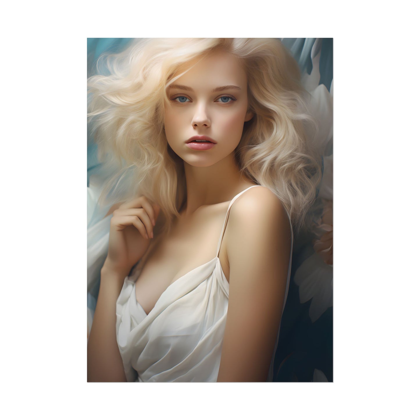 Modern Blonde Portrait: Unvarnished Natural Beauty - Poster