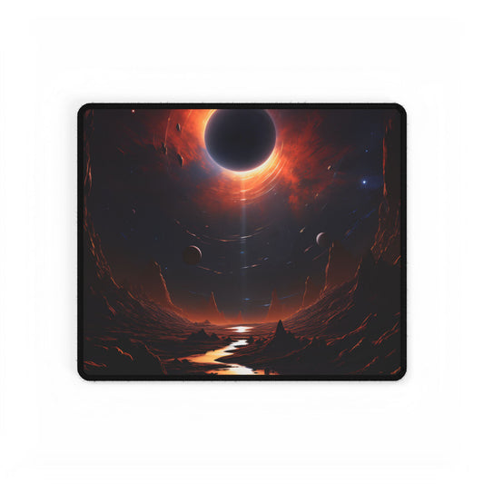 Vibrant Black Hole Cosmic: A Massive Planet in Orbit - Desk Mat