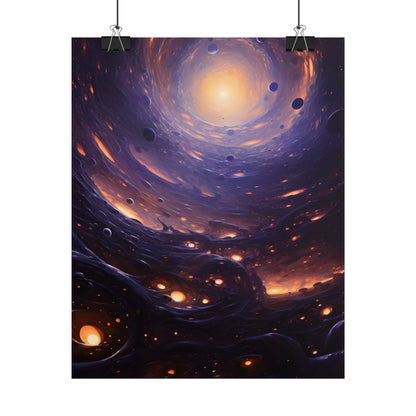 Black Hole Cosmic Encounter: Massive Planet Digital Art - Poster