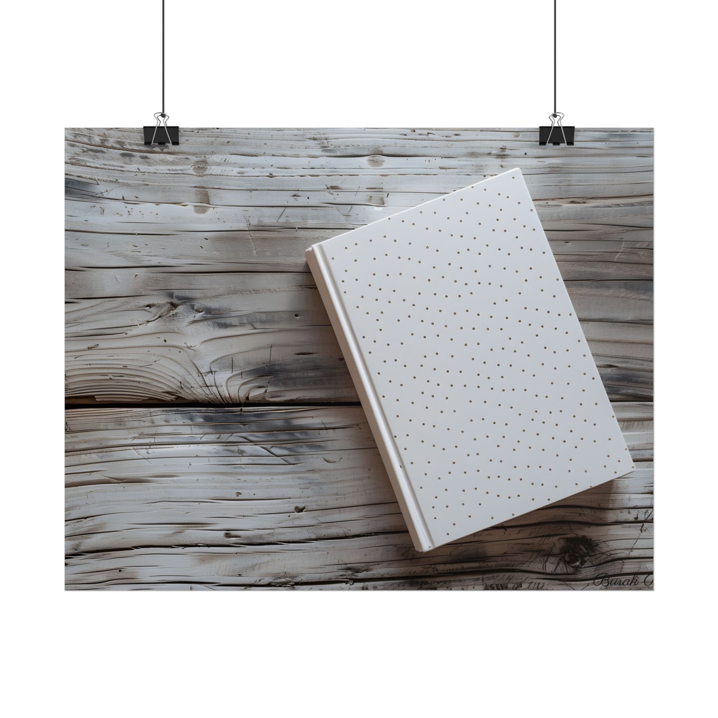 Minimalist Notebook with Embossed Dot Pattern: Unique Stationery Art - Poster