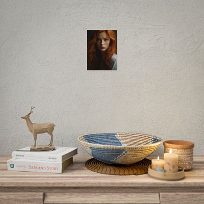 Red Hair Candid Portrait: Natural Light Photo Art - Poster