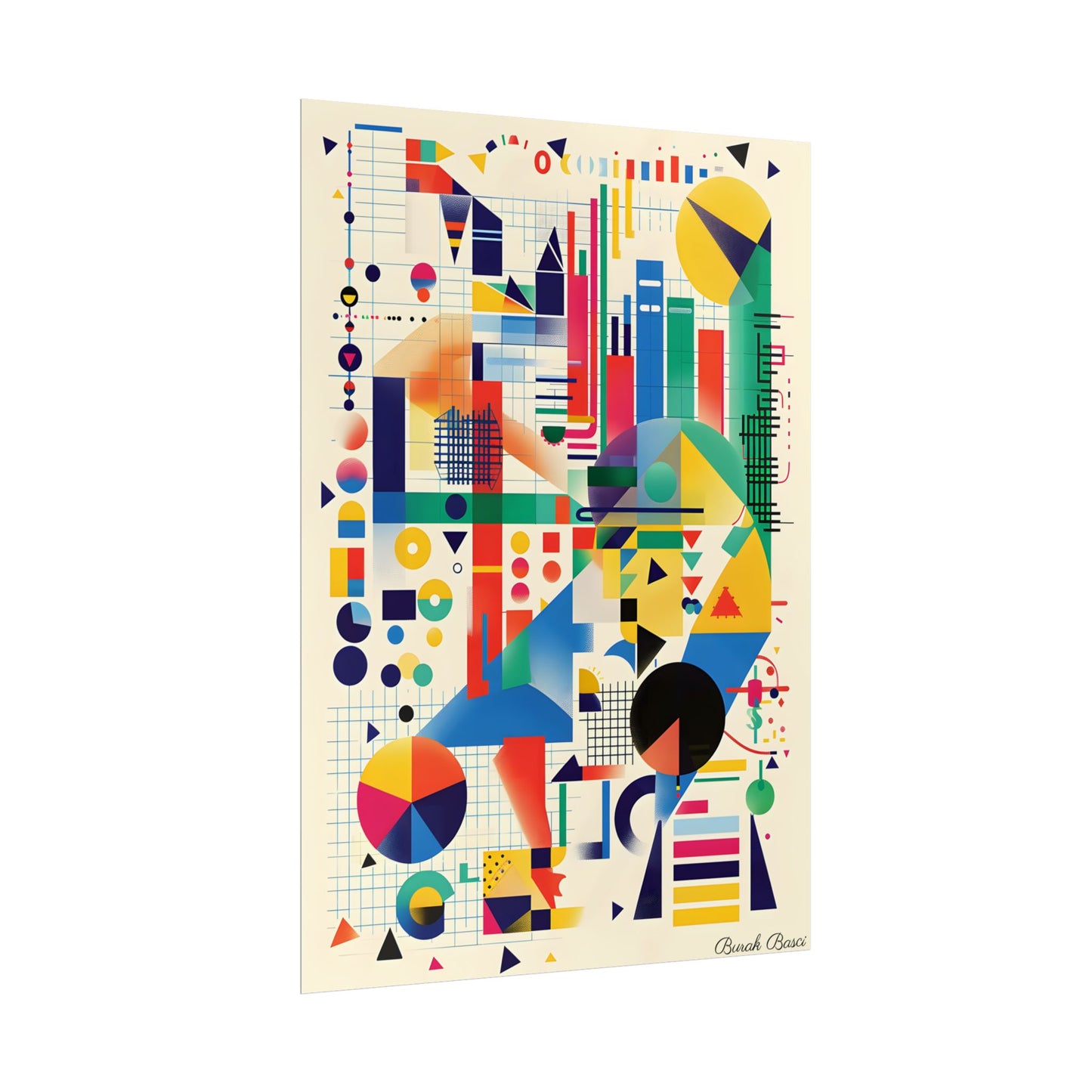Colorful Educational Artwork: Statistical Illustration - Poster